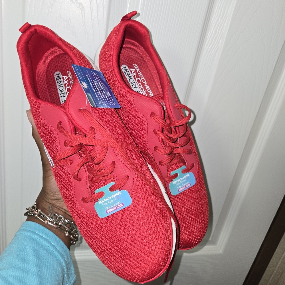 Skechers Red Athletic Sneakers